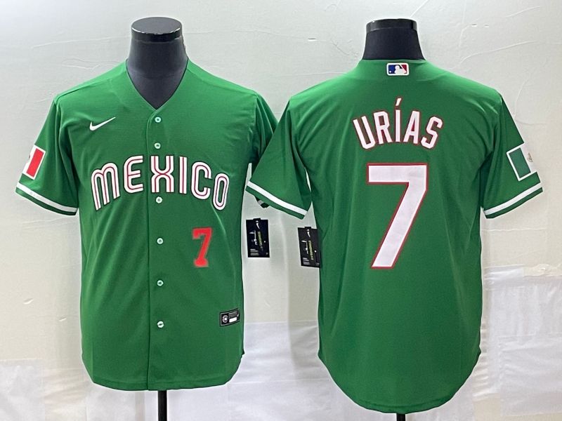Men 2025 World Cup Mexico #7 Urias Green Nike MLB Jersey style 31810